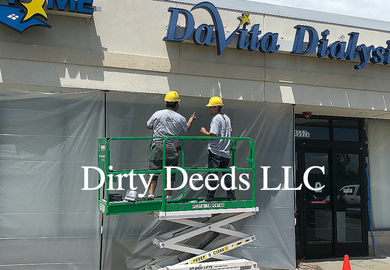 Commercial storefront build-out - our crew on site